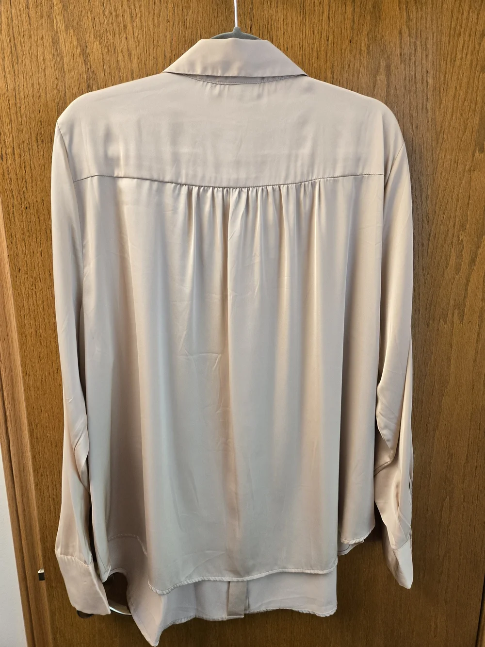 Torrid Tan Satin Button-Front Blouse - Picture 2 of 2